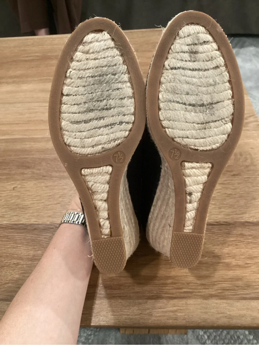 J. Crew Black Espadrille Wedge Pumps